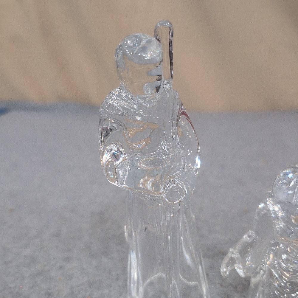 Cristal d'Arques France Lead Crystal 3 Piece Nativity Set Mary Joseph Jesus 1994 - Picture 3 of 7